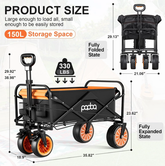 Outdoor Electric Drive Collapsible & Adaptive Wagon - Pre Order For August Delvery