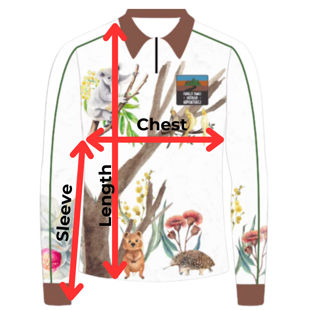 UPF 50+ | Kids Priemium Sun Shirt | Australian Bush Theme